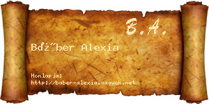 Báber Alexia névjegykártya